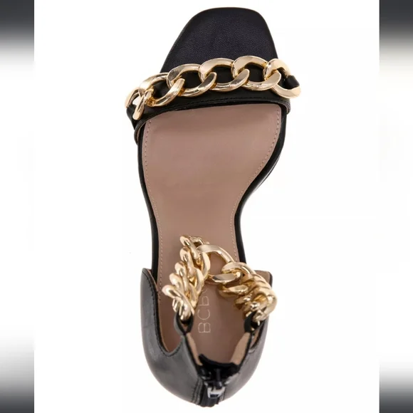 BCBGeneration Chain Detail Dress Sandals Black 7 - Picture 2 of 10